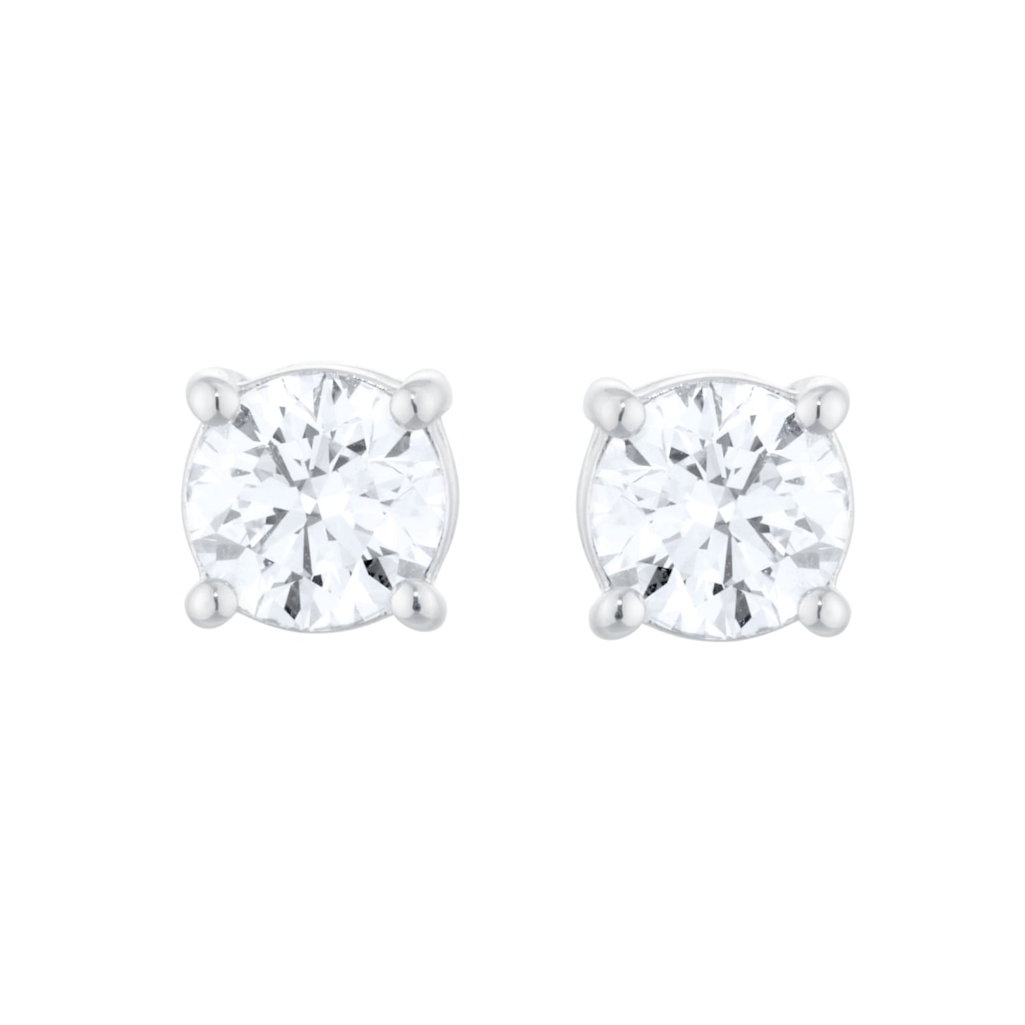 Goldsmiths 18ct White Gold 1.40cttw Brilliant Cut Lab Grown Diamond Solitaire Stud Earrings