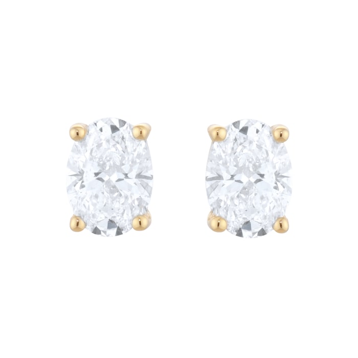 Best Luxury
18ct Yellow Gold 1.40cttw Oval Cut Lab Grown Diamond Solitaire Stud Earrings