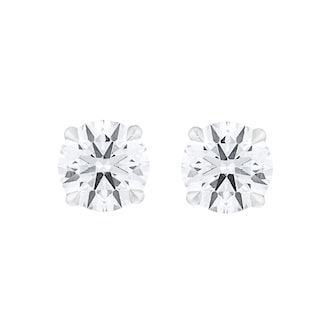 Goldsmiths 9ct White Gold 1.50cttw Brilliant Cut Lab Grown Diamond Solitaire Stud Earrings