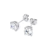 Goldsmiths 9ct White Gold 1.50cttw Brilliant Cut Lab Grown Diamond Solitaire Stud Earrings