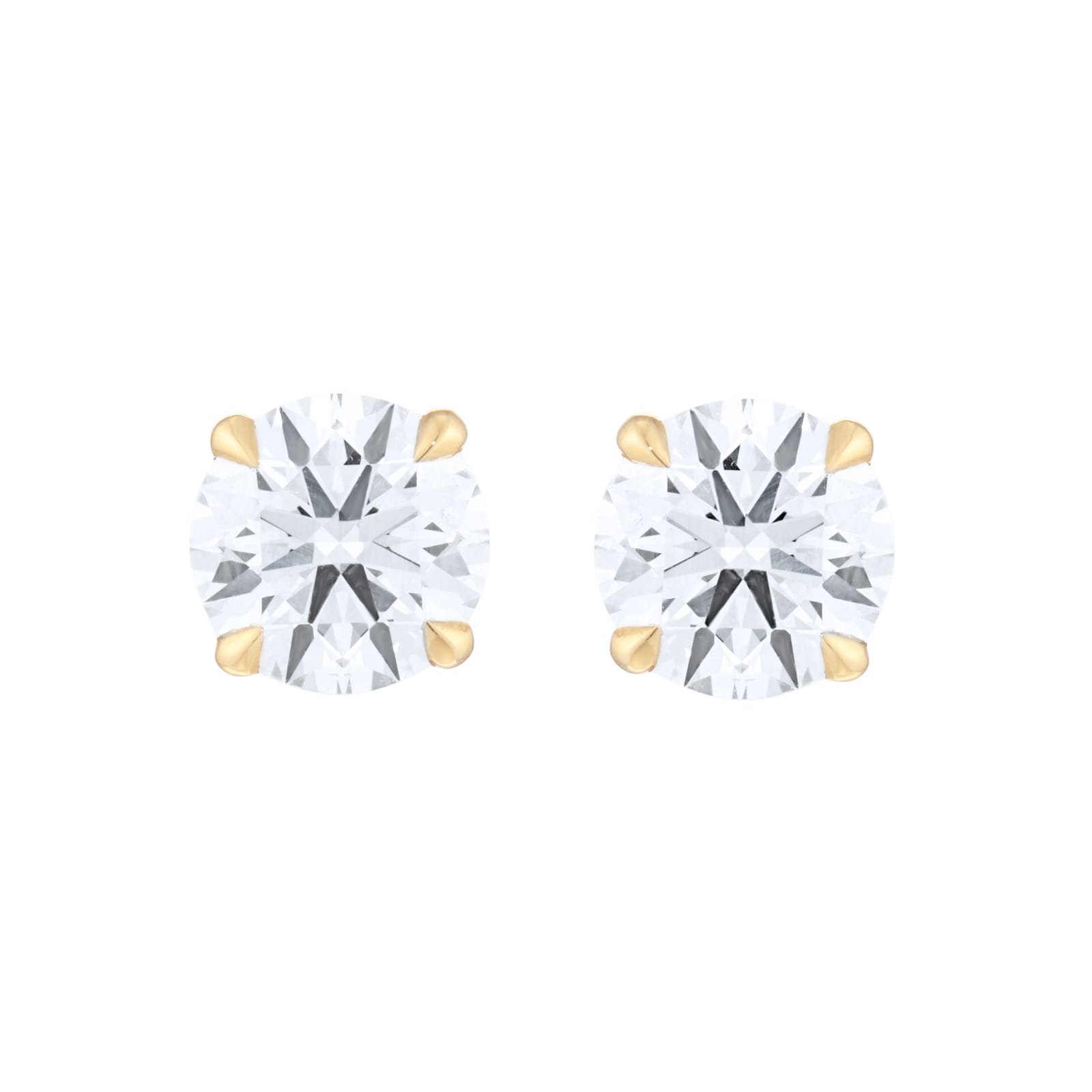 Goldsmiths 9ct Yellow Gold 1.50cttw Brilliant Cut Lab Grown Diamond Solitaire Stud Earrings