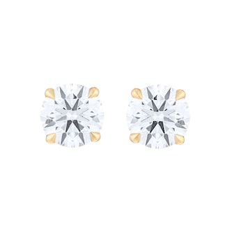 Goldsmiths 9ct Yellow Gold 1.50cttw Brilliant Cut Lab Grown Diamond Solitaire Stud Earrings