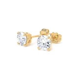 Goldsmiths 9ct Yellow Gold 1.50cttw Brilliant Cut Lab Grown Diamond Solitaire Stud Earrings