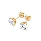 Goldsmiths 9ct Yellow Gold 1.50cttw Brilliant Cut Lab Grown Diamond Solitaire Stud Earrings