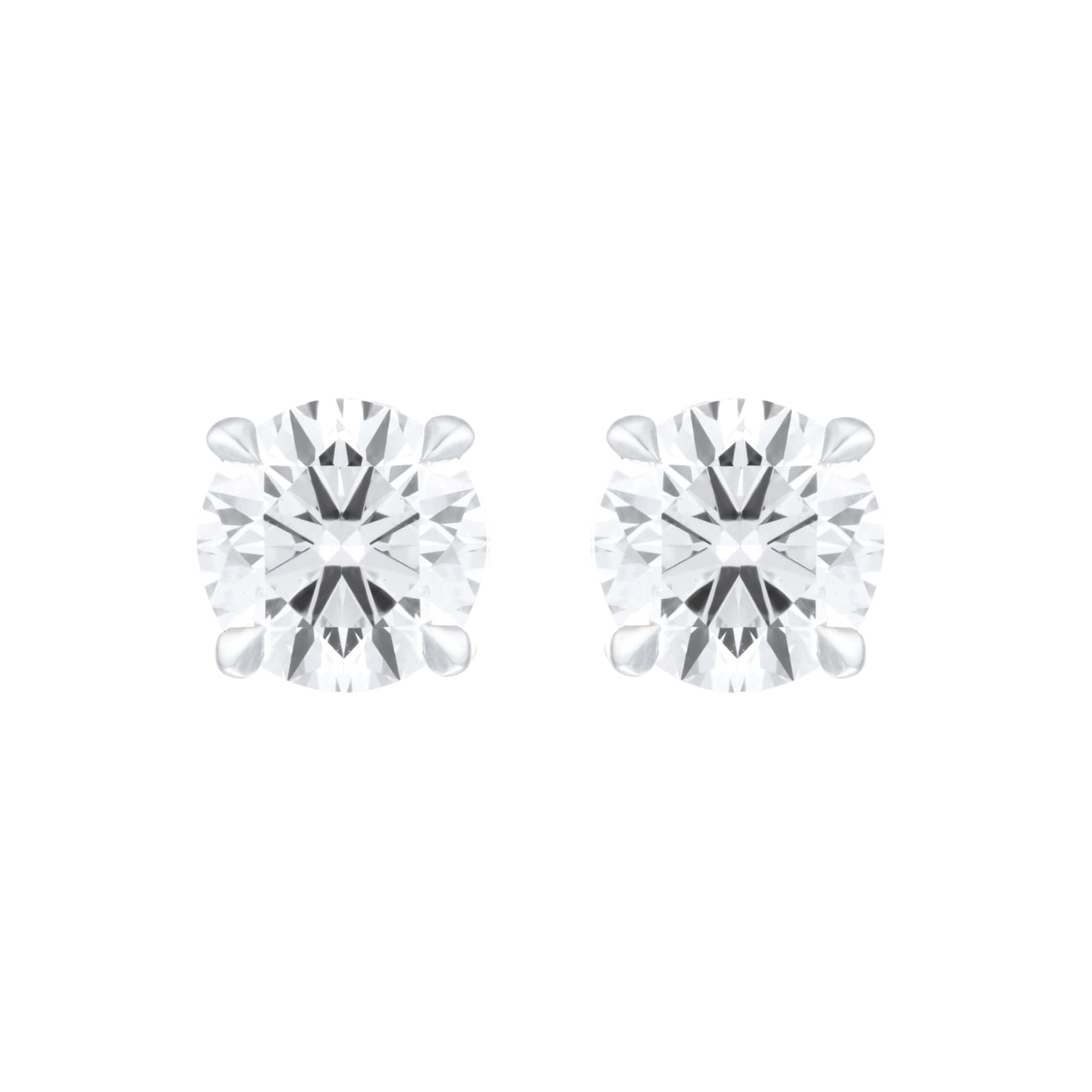 Goldsmiths 9ct White Gold 2.00cttw Brilliant Cut Lab Grown Diamond Solitaire Stud Earrings