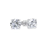Goldsmiths 9ct White Gold 2.00cttw Brilliant Cut Lab Grown Diamond Solitaire Stud Earrings