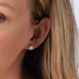 Goldsmiths 9ct White Gold 2.00cttw Brilliant Cut Lab Grown Diamond Solitaire Stud Earrings Goldsmiths 9ct White Gold 2.00cttw Brilliant Cut Lab Grown Diamond Solitaire Stud Earrings