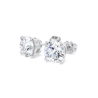 Goldsmiths 9ct White Gold 2.00cttw Brilliant Cut Lab Grown Diamond Solitaire Stud Earrings Goldsmiths 9ct White Gold 2.00cttw Brilliant Cut Lab Grown Diamond Solitaire Stud Earrings