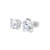 Goldsmiths 9ct White Gold 2.00cttw Brilliant Cut Lab Grown Diamond Solitaire Stud Earrings