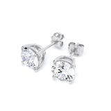 Goldsmiths 9ct White Gold 2.00cttw Brilliant Cut Lab Grown Diamond Solitaire Stud Earrings