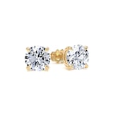 Goldsmiths 9ct Yellow Gold 2.00cttw Brilliant Cut Lab Grown Diamond Solitaire Stud Earrings