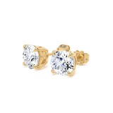 Goldsmiths 9ct Yellow Gold 2.00cttw Brilliant Cut Lab Grown Diamond Solitaire Stud Earrings