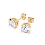 Goldsmiths 9ct Yellow Gold 2.00cttw Brilliant Cut Lab Grown Diamond Solitaire Stud Earrings