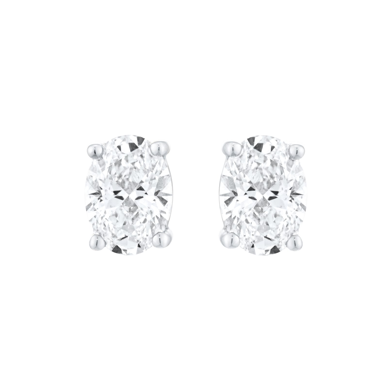 Goldsmiths 9ct White Gold 1.50cttw Oval Cut Lab Grown Diamond Solitaire Stud Earrings Goldsmiths 9ct White Gold 1.50cttw Oval Cut Lab Grown Diamond Solitaire Stud Earrings