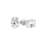 Goldsmiths 9ct White Gold 1.50cttw Oval Cut Lab Grown Diamond Solitaire Stud Earrings