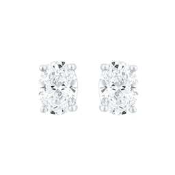 25010008 - 9ct White Gold 1.50cttw Oval Cut Lab Grown Diamond Solitaire Stud Earrings
