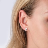 Goldsmiths 9ct White Gold 1.50cttw Oval Cut Lab Grown Diamond Solitaire Stud Earrings