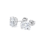 Goldsmiths 9ct White Gold 1.50cttw Oval Cut Lab Grown Diamond Solitaire Stud Earrings