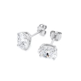 Goldsmiths 9ct White Gold 1.50cttw Oval Cut Lab Grown Diamond Solitaire Stud Earrings