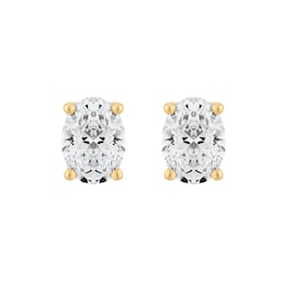 25010009 - 9ct Yellow Gold 1.50cttw Oval Cut Lab Grown Diamond Solitaire Stud Earrings