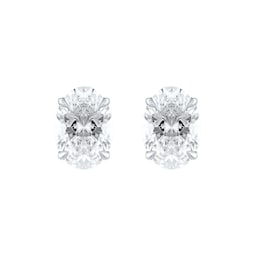 25010010 - 9ct White Gold 2.00cttw Oval Cut Lab Grown Diamond Solitaire Stud Earrings