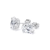 Best Luxury 
9ct White Gold 2.00cttw Oval Cut Lab Grown Diamond Solitaire Stud Earrings