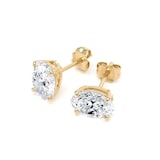 Goldsmiths 9ct Yellow Gold 2.00cttw Oval Cut Lab Grown Diamond Solitaire Stud Earrings