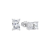 Goldsmiths 9ct White Gold 1.50cttw Radiant Cut Lab Grown Diamond Solitaire Stud Earrings