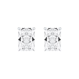 25010012 - 9ct White Gold 1.50cttw Radiant Cut Lab Grown Diamond Solitaire Stud Earrings