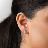 Goldsmiths 9ct White Gold 1.50cttw Radiant Cut Lab Grown Diamond Solitaire Stud Earrings