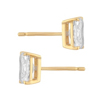 Goldsmiths 9ct Yellow Gold 1.50cttw Radiant Cut Lab Grown Diamond Solitaire Stud Earrings Goldsmiths 9ct Yellow Gold 1.50cttw Radiant Cut Lab Grown Diamond Solitaire Stud Earrings