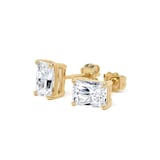Goldsmiths 9ct Yellow Gold 1.50cttw Radiant Cut Lab Grown Diamond Solitaire Stud Earrings