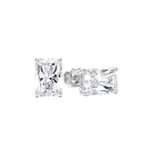 Goldsmiths 9ct White Gold 2.00cttw Radiant Cut Lab Grown Diamond Solitaire Stud Earrings