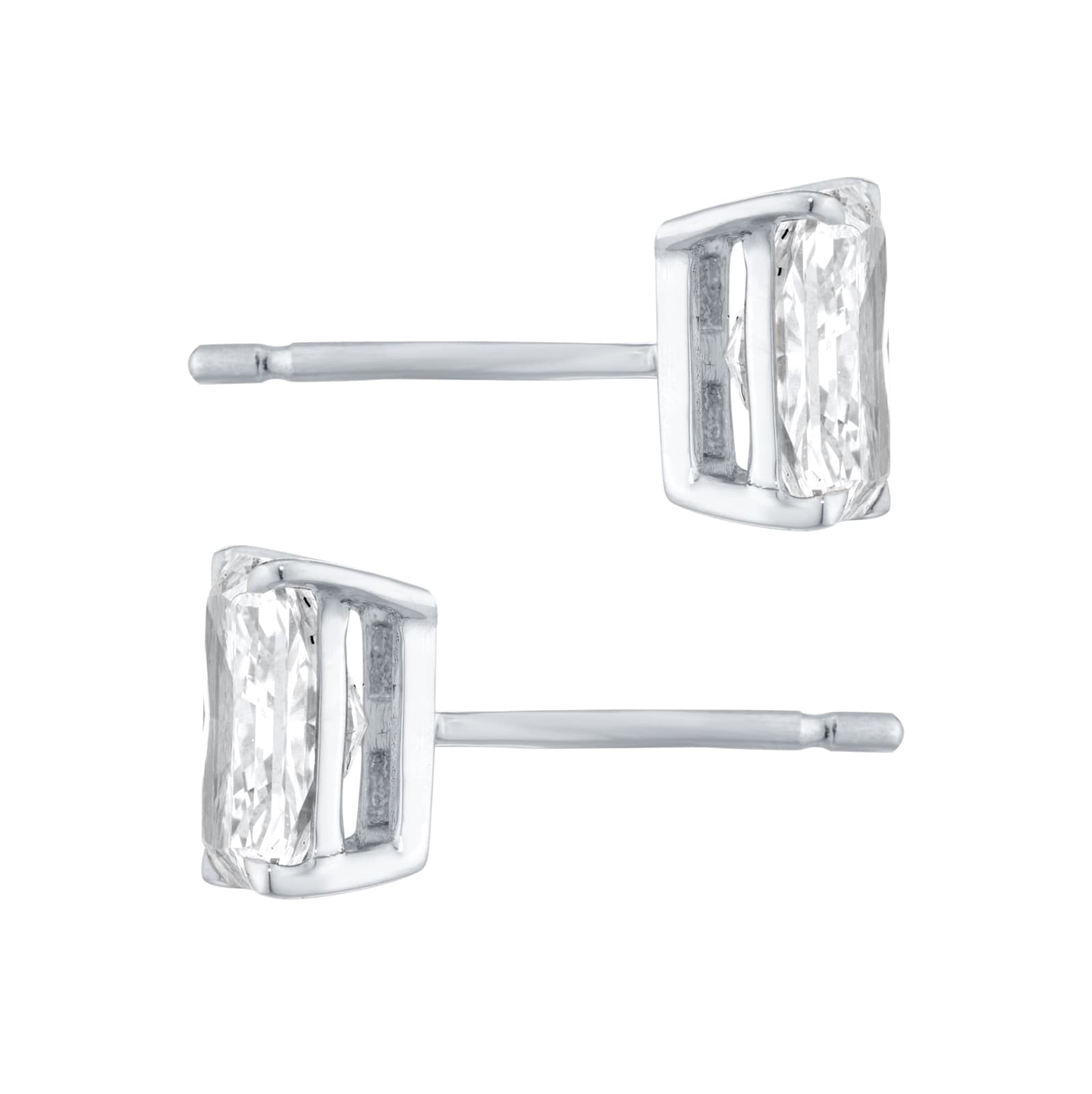 Goldsmiths 9ct White Gold 2.00cttw Radiant Cut Lab Grown Diamond Solitaire Stud Earrings Goldsmiths 9ct White Gold 2.00cttw Radiant Cut Lab Grown Diamond Solitaire Stud Earrings