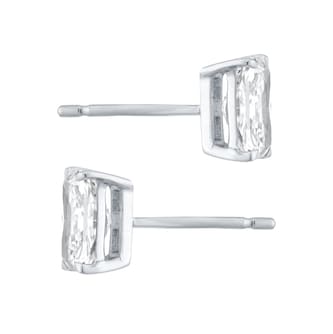 Goldsmiths 9ct White Gold 2.00cttw Radiant Cut Lab Grown Diamond Solitaire Stud Earrings