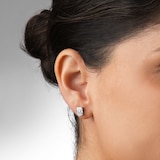 Goldsmiths 9ct White Gold 2.00cttw Radiant Cut Lab Grown Diamond Solitaire Stud Earrings