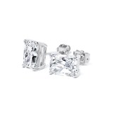 Goldsmiths 9ct White Gold 2.00cttw Radiant Cut Lab Grown Diamond Solitaire Stud Earrings