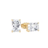 Best Luxury 
9ct Yellow Gold 2.00cttw Radiant Cut Lab Grown Diamond Solitaire Stud Earrings