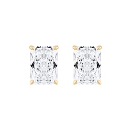 25010015 - 9ct Yellow Gold 2.00cttw Radiant Cut Lab Grown Diamond Solitaire Stud Earrings