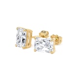 Best Luxury 
9ct Yellow Gold 2.00cttw Radiant Cut Lab Grown Diamond Solitaire Stud Earrings