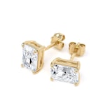 Best Luxury 
9ct Yellow Gold 2.00cttw Radiant Cut Lab Grown Diamond Solitaire Stud Earrings