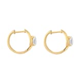 Goldsmiths 9ct Yellow Gold 1.00cttw Oval Cut Lab Grown Diamond Soitaire Fluid Hoop Earrings