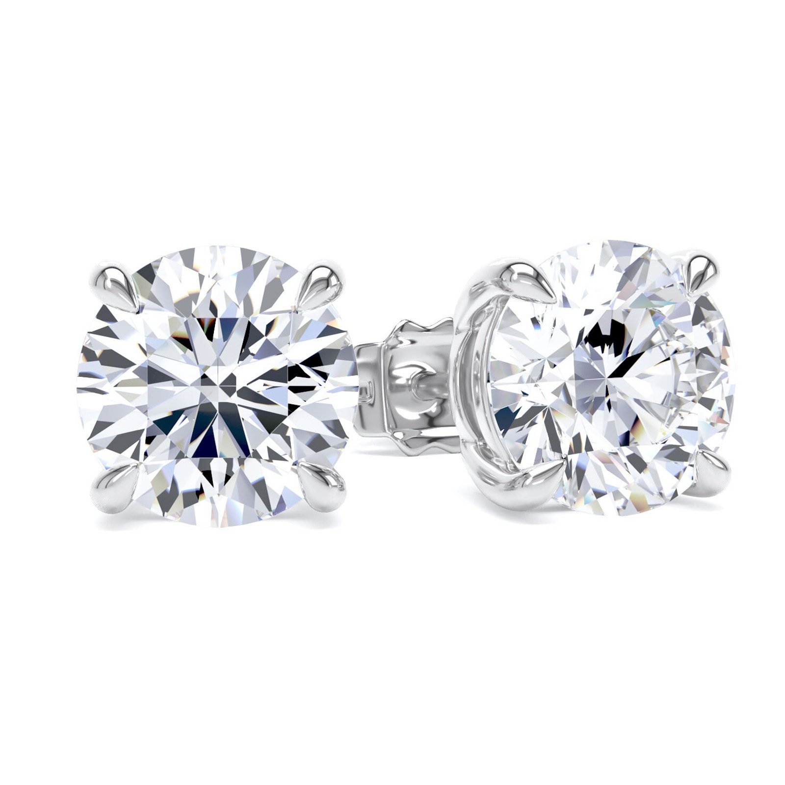 Goldsmiths 9ct White Gold 3.00cttw Brilliant Cut Lab Grown Diamond Solitaire Stud Earrings
