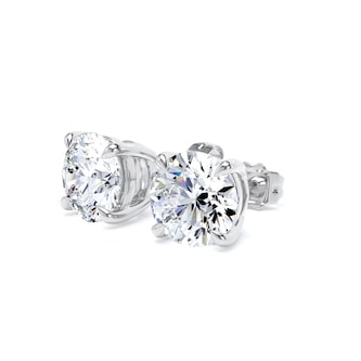 Goldsmiths 9ct White Gold 3.00cttw Brilliant Cut Lab Grown Diamond Solitaire Stud Earrings