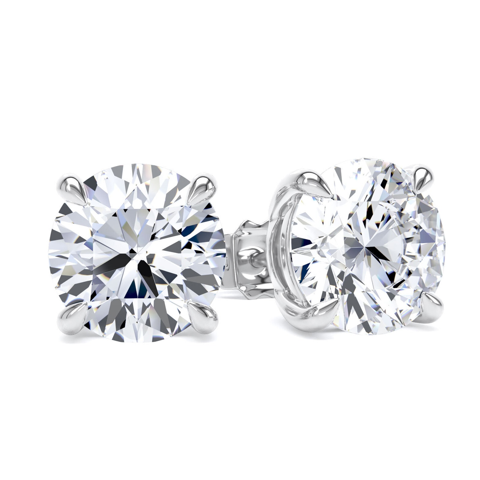 Goldsmiths 9ct White Gold 4.00cttw Brilliant Cut Lab Grown Diamond Solitaire Stud Earrings