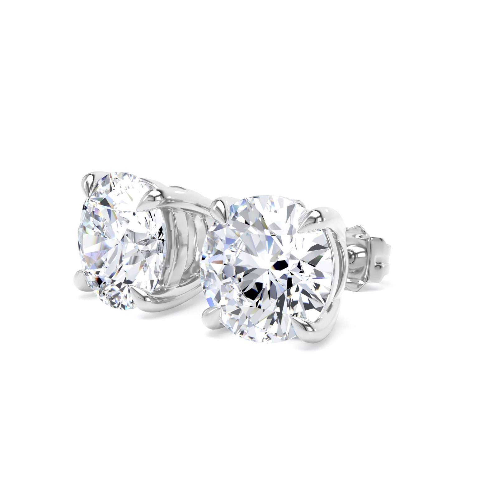 Goldsmiths 9ct White Gold 4.00cttw Brilliant Cut Lab Grown Diamond Solitaire Stud Earrings Goldsmiths 9ct White Gold 4.00cttw Brilliant Cut Lab Grown Diamond Solitaire Stud Earrings