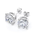 Goldsmiths 9ct White Gold 4.00cttw Brilliant Cut Lab Grown Diamond Solitaire Stud Earrings