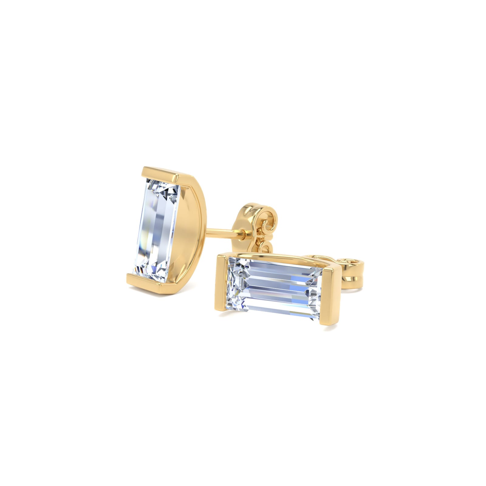 Goldsmiths 9ct Yellow Gold 1.50cttw Baguette Cut Lab Grown Diamond Stud Earrings Goldsmiths 9ct Yellow Gold 1.50cttw Baguette Cut Lab Grown Diamond Stud Earrings