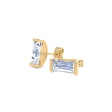 Goldsmiths 9ct Yellow Gold 1.50cttw Baguette Cut Lab Grown Diamond Stud Earrings