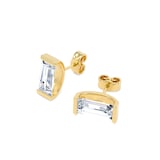 Goldsmiths 9ct Yellow Gold 1.50cttw Baguette Cut Lab Grown Diamond Stud Earrings